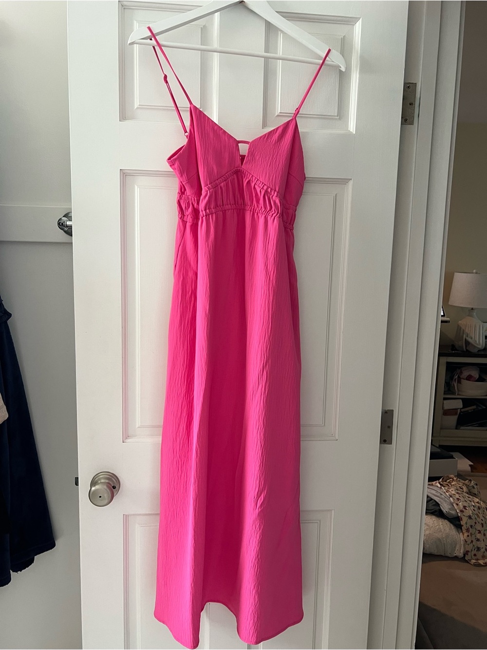 Hot Pink Spaghetti-Strap Slip Dress